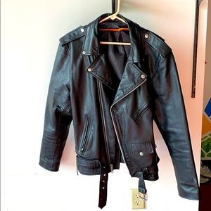 Leather motorcycle jacket